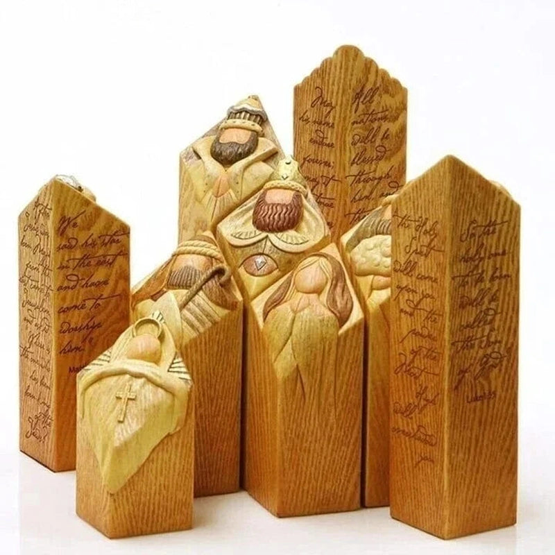 Homezie.de-wanduhru20240717-Homezie Weihnachtskrippe Figuren | Himmlische Handwerkskunst | Spirituelle Dekoration für das Weihnachtsfest