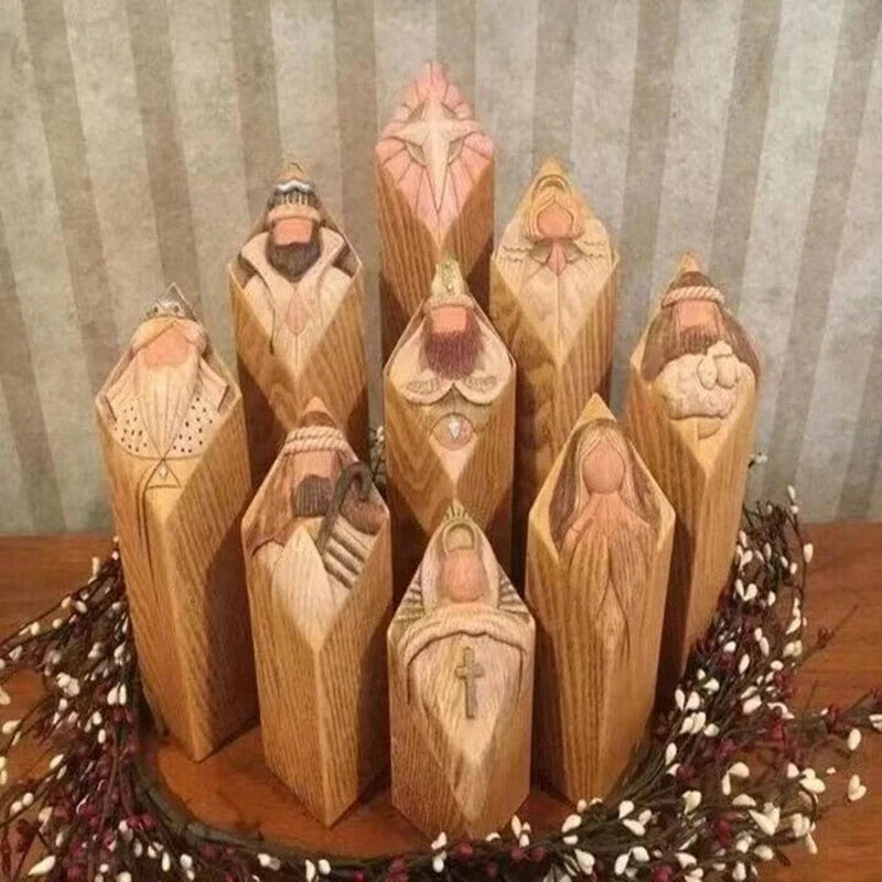 Homezie.de-wanduhru20240717-Homezie Weihnachtskrippe Figuren | Himmlische Handwerkskunst | Spirituelle Dekoration für das Weihnachtsfest