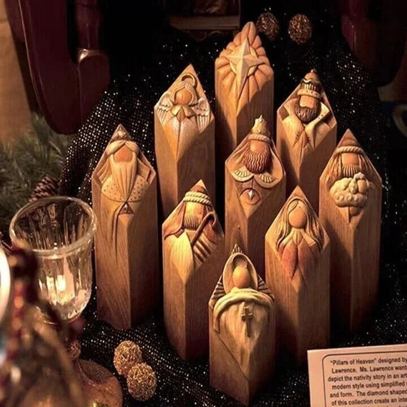 Homezie.de-wanduhru20240717-Homezie Weihnachtskrippe Figuren | Himmlische Handwerkskunst | Spirituelle Dekoration für das Weihnachtsfest