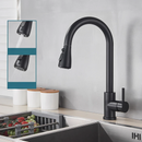 Homezie Küchenarmatur | Ausziehbarer Auslauf, Einhebelmischer & 2 Wasserstrahlarten | Flexibler Wasserhahn für moderne Küchen
