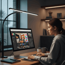 Homezie Schreibtischlampe | Flexibler Schwanenhals mit Dimmfunktion | Blendfreie Beleuchtung für Büro und Homeoffice