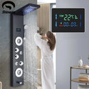 Homezie LED-Duschpaneel | Digitale Temperaturanzeige, Regendusche & SPA-Massagedüsen | Für moderne Badezimmer