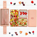 Homezie Bento-Box | 1.400 ml, 2 Ebenen, mehrere Fächer & Besteck | Auslaufsichere Lunchbox für Schule, Büro & unterwegs