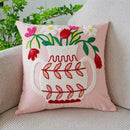 Homezie Kissenbezug | Florale Stickerei, Baumwoll-Canvas, verdeckter Reißverschluss | Für Sofa und Schlafzimmer
