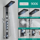 Homezie Duschpaneel | Schwarzes Nickel, 6 Funktionen mit LED-Beleuchtung | Für Dusche und Wellnessbereich