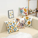 Homezie Kissenbezug | Florale Stickerei, Baumwoll-Canvas, verdeckter Reißverschluss | Für Sofa und Schlafzimmer