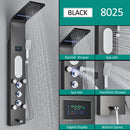 Homezie Duschpaneel | Schwarzes Nickel, 6 Funktionen mit LED-Beleuchtung | Für Dusche und Wellnessbereich