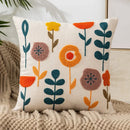 Homezie Kissenbezug | Florale Stickerei, Baumwoll-Canvas, verdeckter Reißverschluss | Für Sofa und Schlafzimmer
