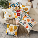 Homezie Kissenbezug | Florale Stickerei, Baumwoll-Canvas, verdeckter Reißverschluss | Für Sofa und Schlafzimmer