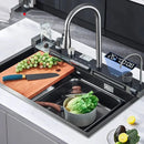 Homezie Küchenspüle | 304 Edelstahl, Digitalanzeige & 3 Wasserstrahlarten | Für moderne Küchen
