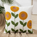 Homezie Kissenbezug | Florale Stickerei, Baumwoll-Canvas, verdeckter Reißverschluss | Für Sofa und Schlafzimmer