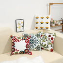 Homezie Kissenbezug | Florale Stickerei, Baumwoll-Canvas, verdeckter Reißverschluss | Für Sofa und Schlafzimmer