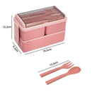 Homezie Bento-Box | 1.400 ml, 2 Ebenen, mehrere Fächer & Besteck | Auslaufsichere Lunchbox für Schule, Büro & unterwegs