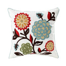 Homezie Kissenbezug | Florale Stickerei, Baumwoll-Canvas, verdeckter Reißverschluss | Für Sofa und Schlafzimmer