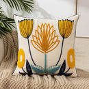 Homezie Kissenbezug | Florale Stickerei, Baumwoll-Canvas, verdeckter Reißverschluss | Für Sofa und Schlafzimmer