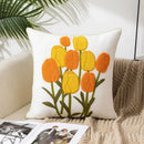 Homezie Kissenbezug | Florale Stickerei, Baumwoll-Canvas, verdeckter Reißverschluss | Für Sofa und Schlafzimmer