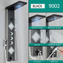 Homezie Duschpaneel | Schwarzes Nickel, 6 Funktionen mit LED-Beleuchtung | Für Dusche und Wellnessbereich