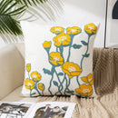Homezie Kissenbezug | Florale Stickerei, Baumwoll-Canvas, verdeckter Reißverschluss | Für Sofa und Schlafzimmer
