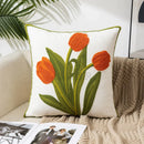 Homezie Kissenbezug | Florale Stickerei, Baumwoll-Canvas, verdeckter Reißverschluss | Für Sofa und Schlafzimmer