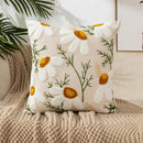 Homezie Kissenbezug | Florale Stickerei, Baumwoll-Canvas, verdeckter Reißverschluss | Für Sofa und Schlafzimmer