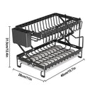 Homezie Abtropfgestell | 2 Ebenen, faltbar & erweiterbar | Für eine organisierte Küche