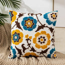 Homezie Kissenbezug | Florale Stickerei, Baumwoll-Canvas, verdeckter Reißverschluss | Für Sofa und Schlafzimmer