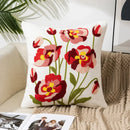 Homezie Kissenbezug | Florale Stickerei, Baumwoll-Canvas, verdeckter Reißverschluss | Für Sofa und Schlafzimmer