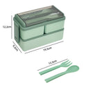 Homezie Bento-Box | 1.400 ml, 2 Ebenen, mehrere Fächer & Besteck | Auslaufsichere Lunchbox für Schule, Büro & unterwegs