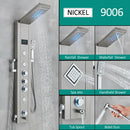 Homezie Duschpaneel | Schwarzes Nickel, 6 Funktionen mit LED-Beleuchtung | Für Dusche und Wellnessbereich