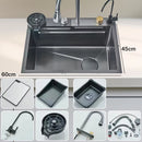 Homezie Küchenspüle | 304 Edelstahl, Digitalanzeige & 3 Wasserstrahlarten | Für moderne Küchen