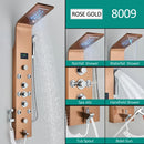Homezie Duschpaneel | Schwarzes Nickel, 6 Funktionen mit LED-Beleuchtung | Für Dusche und Wellnessbereich