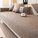 Homezie Sofabezug | Rutschfeste Baumwoll-Leinen Sofaauflage für 1-, 2-, 3- & 4-Sitzer | Ganzjähriger Möbelschutz