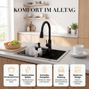 Homezie Küchenspülbecken aus Edelstahl | Ausziehbare Armatur, Becherreiniger & Seifenspender | Für moderne Küchen