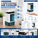 Homezie Tragbarer Luftkühler mit Wassertank | 3 Geschwindigkeiten | Kühlnebel-Funktion | Kompakter Tischventilator