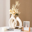 Homezie.de-Homezie Vasen Set | Geometrischer Sockel | Dekorative Blumenhalter