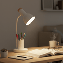 Homezie LED-Schreibtischlampe | Mit integriertem Stiftehalter und 3 Lichtfarben | Für Büro, Lernen und Homeoffice