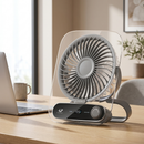 Homezie Tischventilator | Wiederaufladbar mit 199 Geschwindigkeitsstufen & Digitalanzeige | Für Zuhause und Büro