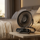 Homezie Tischventilator | Wiederaufladbar mit 199 Geschwindigkeitsstufen & Digitalanzeige | Für Zuhause und Büro