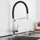 Homezie 3-Wege-Küchenarmatur | Ausziehbare Brause, Trinkwasseranschluss & 360° schwenkbar | Für moderne Küchen