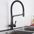 Homezie 3-Wege-Küchenarmatur | Ausziehbare Brause, Trinkwasseranschluss & 360° schwenkbar | Für moderne Küchen