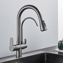 Homezie 3-Wege-Küchenarmatur | Ausziehbare Brause, Trinkwasseranschluss & 360° schwenkbar | Für moderne Küchen