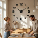 Homezie 3D-Wanduhr | DIY-Design, Spiegeleffekt & Quarzwerk | Für stilvolle Wohnräume