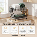 Homezie Abtropfgestell | 2 Ebenen, faltbar & erweiterbar | Für eine organisierte Küche