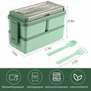 Homezie Bento-Box | 1.400 ml, 2 Ebenen, mehrere Fächer & Besteck | Auslaufsichere Lunchbox für Schule, Büro & unterwegs