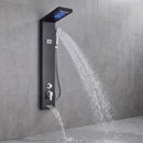 Homezie Duschpaneel mit LED-Regendusche | Wasserfall, Massagedüsen & Handbrause | Für moderne Badezimmer