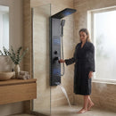 Homezie Duschpaneel mit LED-Regendusche | Wasserfall, Massagedüsen & Handbrause | Für moderne Badezimmer