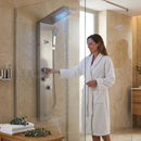 Homezie Duschpaneel mit LED-Regendusche | Wasserfall, Massagedüsen & Handbrause | Für moderne Badezimmer