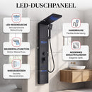 Homezie Duschpaneel mit LED-Regendusche | Wasserfall, Massagedüsen & Handbrause | Für moderne Badezimmer