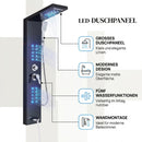 Homezie Duschpaneel mit LED-Regendusche | Wasserfall, Massagedüsen & Handbrause | Für moderne Badezimmer