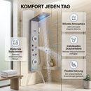 Homezie Duschpaneel mit LED-Regendusche | Wasserfall, Massagedüsen & Handbrause | Für moderne Badezimmer